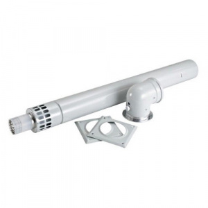 Горизонтальный комплект коаксиальный Bosch AZB 918 Ø80/125 (отвод 90° + удлинение 335-530 мм)