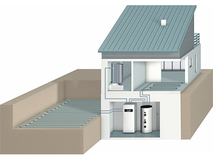 Схема работы геотермального теплового насоса