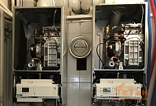 Топочная в частном доме 600 м² с каскадом газовых конденсационных котлов 80 кВт
